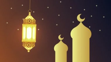 Mübarek cami ve fener animasyonu