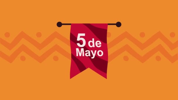 Cinco de mayo lettering in ghirlanda — Video Stock