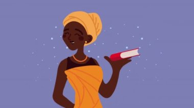 Kitabı olan afro kadın öğretmen.
