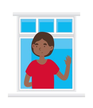 Pencereden el sallayan adam.