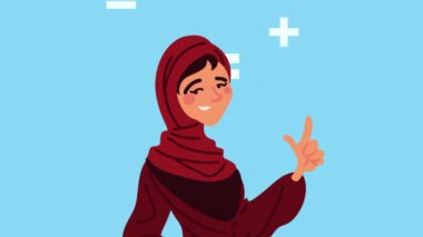 Arap genç kadın karakter animasyonu