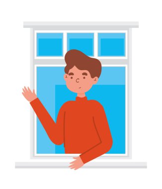 Pencereden bakan adam.