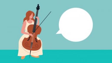 Çello çalan bayan müzisyen