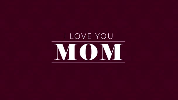 Feliz dia das mães lettering com corações — Vídeo de Stock