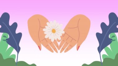 El kaldırma çiçek bahçesi animasyonu