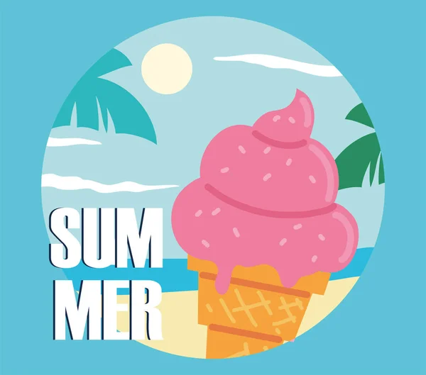 夏天的冰淇淋 — 图库矢量图片