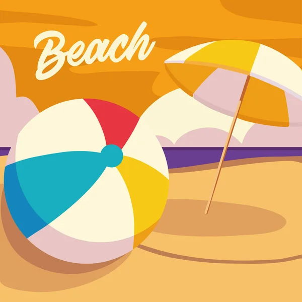 夏天的沙滩球 — 图库矢量图片