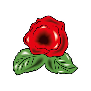 Çiçek gül dövmesi. Eski moda.