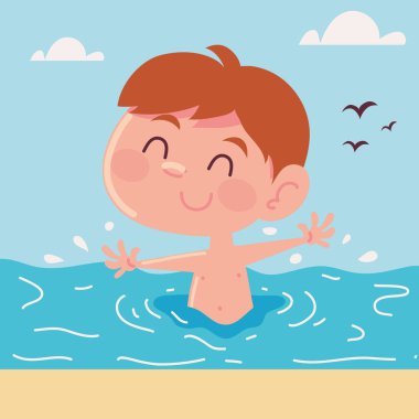 Çocuk yaz çizgi filmi