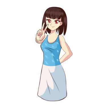 Anime kız barış ve sevgi