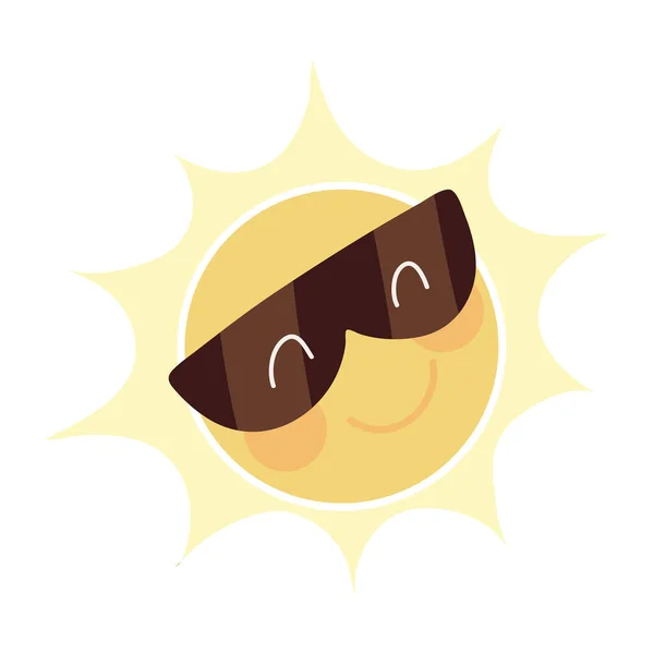 Soleil drôle avec des lunettes de soleil — Image vectorielle