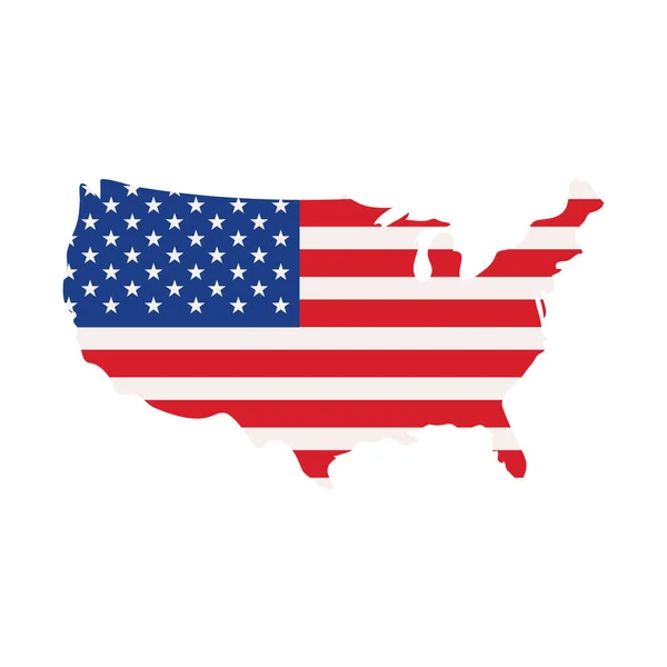 美国国旗和地图 — 图库矢量图片