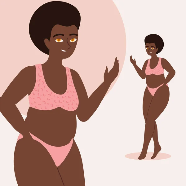 Fat afro american woman — стоковый вектор