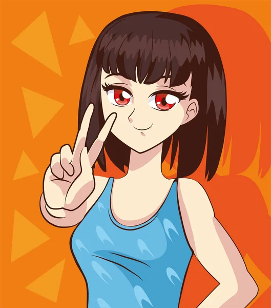 Anime mujer joven — Vector de stock