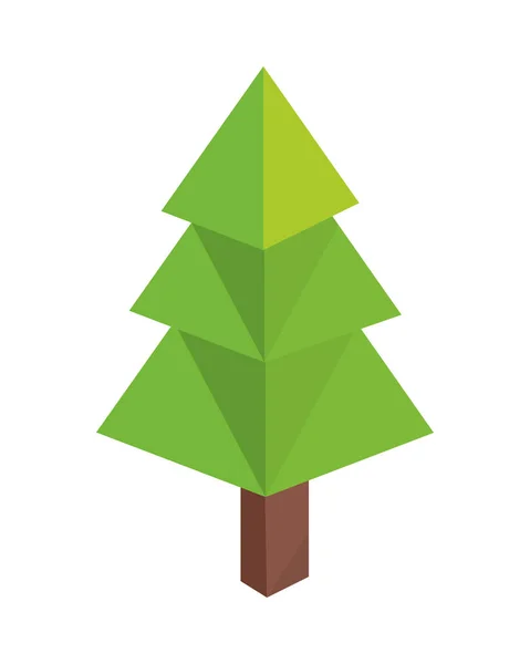 Pine tree low poly — Stock Vector