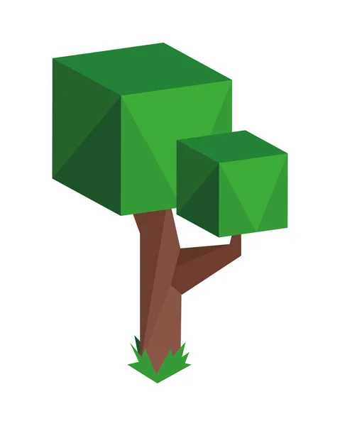 Tree grass low poly — 스톡 벡터