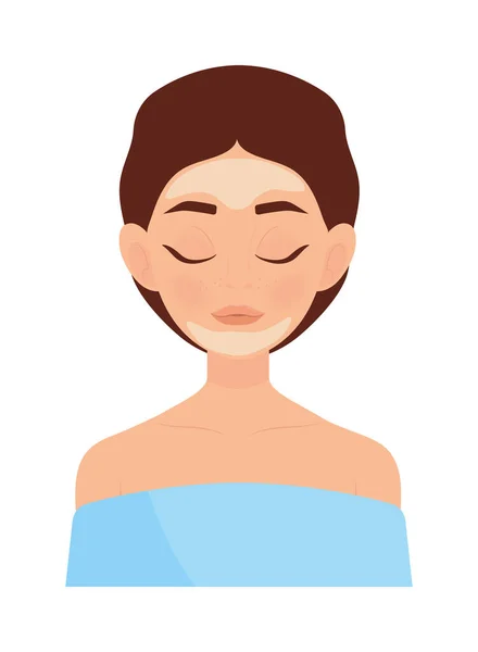 Femme mettant la crème visage — Image vectorielle