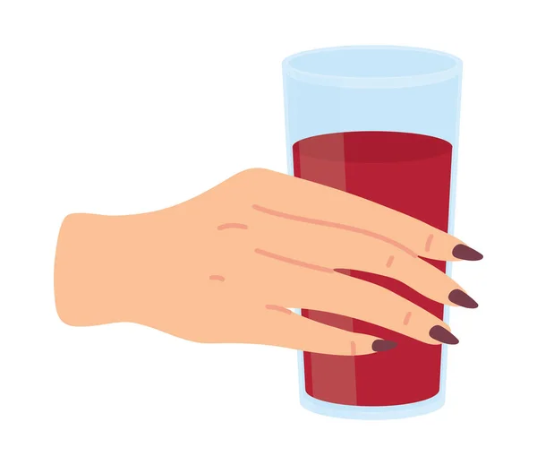 Female hand holding a juice — Stock Vector