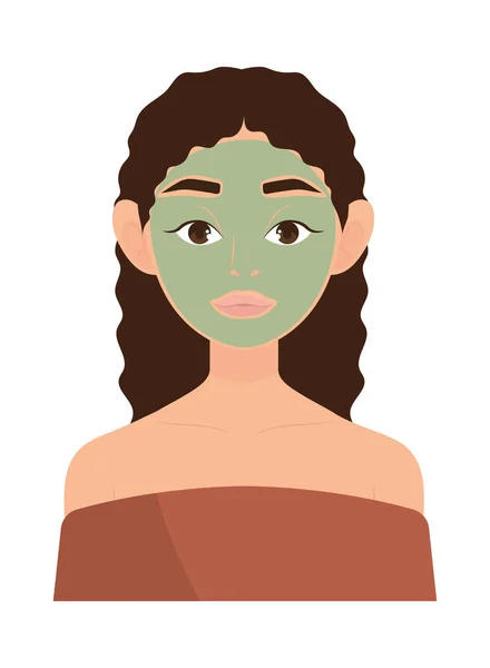 Jeune femme avec masque facial — Image vectorielle