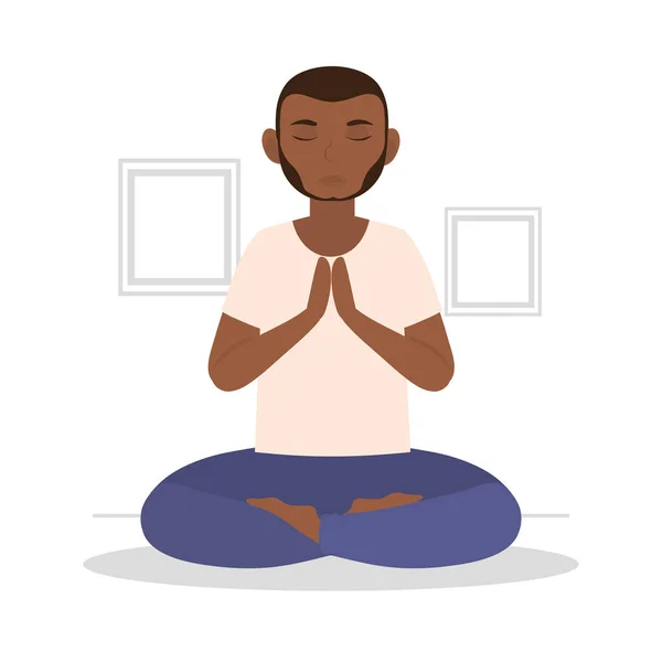 Yoga poz adam — Stok Vektör
