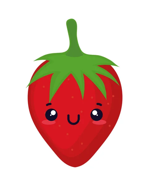 Comida de fresa kawaii — Vector de stock