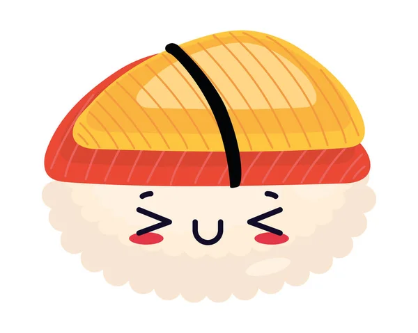 Délicieux sushi kawaii — Image vectorielle