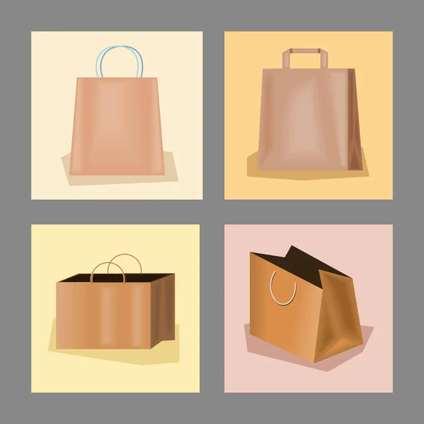 Set of paper bag — Stock Vector