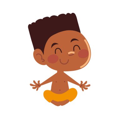 Kısa pantolonlu afro çocuk.