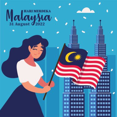 Hari Merdeka tebrik kartı.