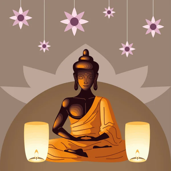 Vesak buddha celebration — Image vectorielle