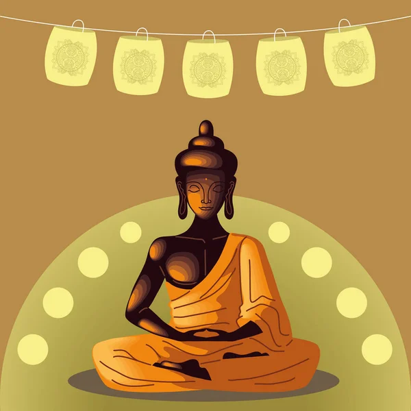 Statue de bouddha vesak — Image vectorielle