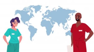 hemşire işçiler ve dünya gezegeni