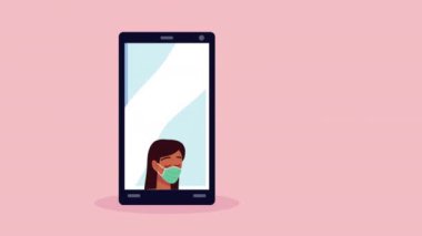 female professional nurse in smartphone