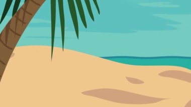 beach landscape summer season animation