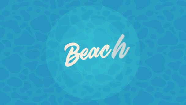 Beach lettering summer season animation — Vídeos de Stock