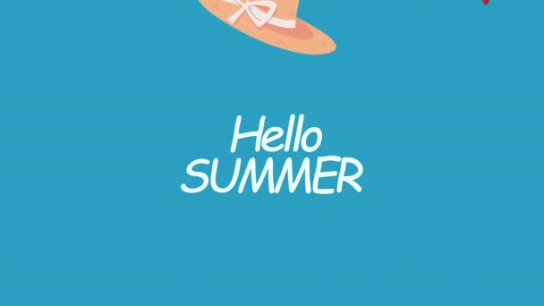 Hello summer lettering animated — Αρχείο Βίντεο