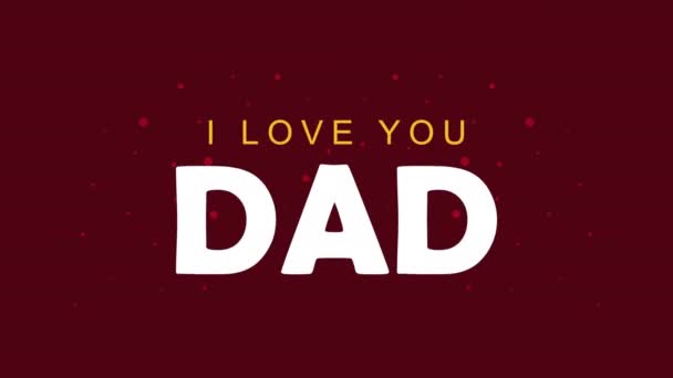 Amor papá lettering animación — Vídeo de stock