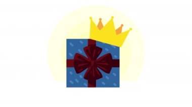 gift with crown animation