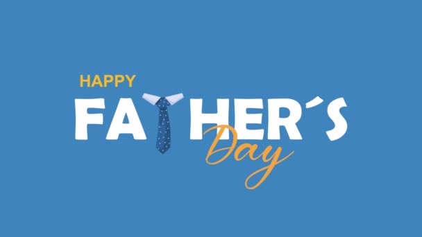Šťastný otců den písmo animace — Stock video