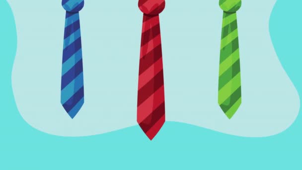 Set of neckties animation — Vídeos de Stock