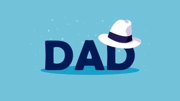 Happy dad day lettering animation — Stok Video