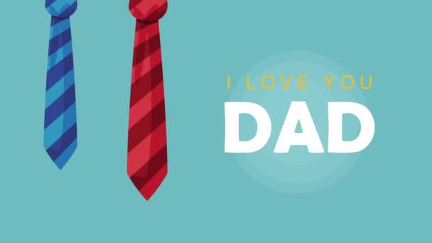 Love you dad lettering animation — Vídeo de stock