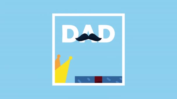 Happy dad day lettering animation — Vídeo de stock