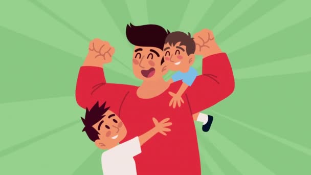 Happy fathers day animation — Wideo stockowe