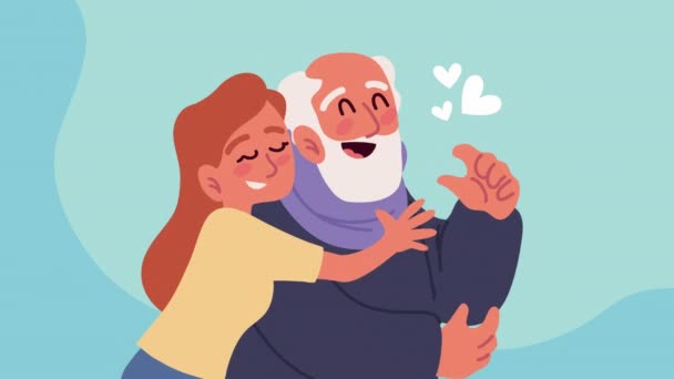 Boldog apák napi animáció — Stock videók