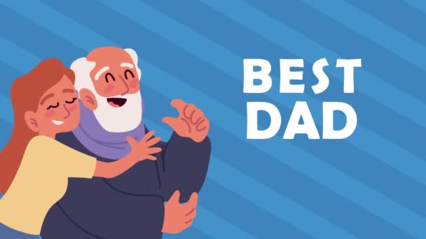 Best dad lettering animation — 图库视频影像