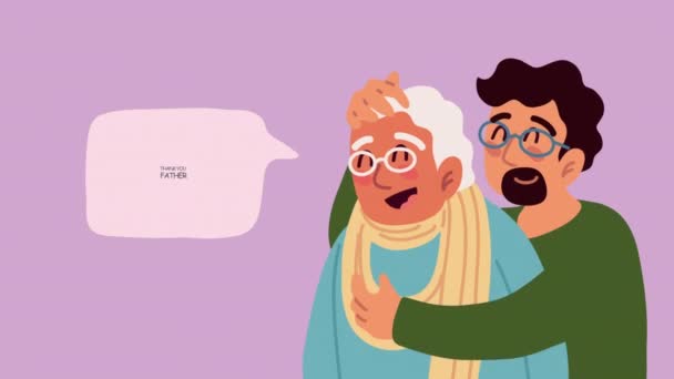 Feliz día de los padres lettering animación — Vídeo de stock