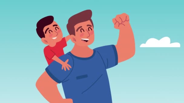 Happy fathers day animation — Αρχείο Βίντεο