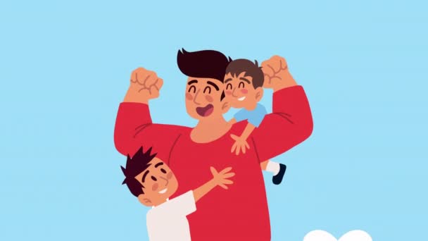 Happy fathers day animation — Vídeo de stock