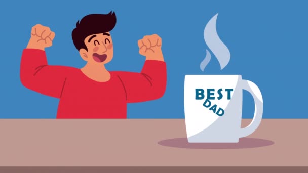Happy fathers day animation — Vídeos de Stock